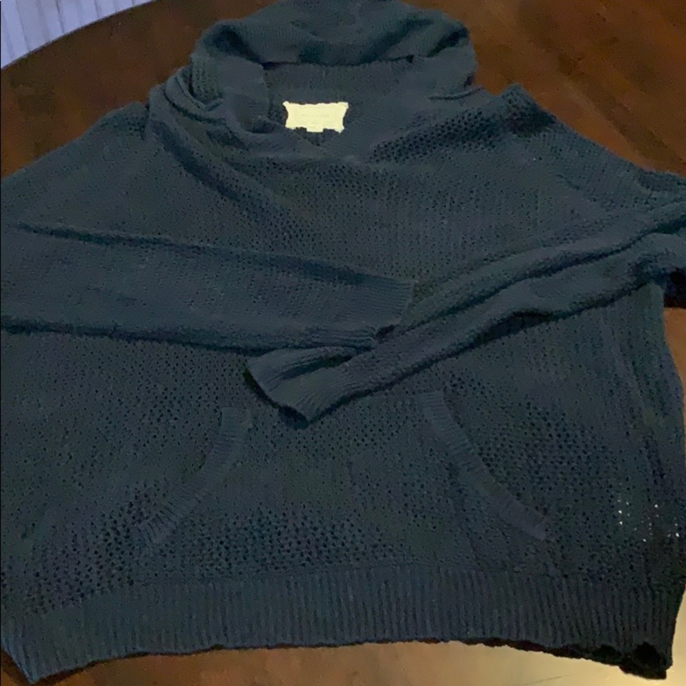 Like-new Anthropologie navy blue sweater hoodie!